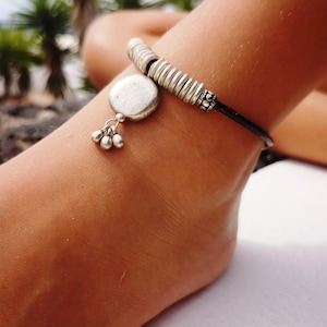 Silver Beaded Ankle bracelet, Personalized Bohemian jewelry anklets for women, Gift for her, best selling items by kekugi