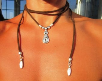 wrap ethnic necklace, handmade jewelry, Boho jewelry, bohemian jewelry, hippy jewelry, bohemian necklaces, boho necklaces