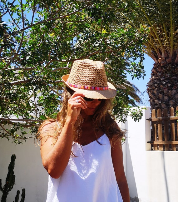 Boho Hats for Women Bohemian Straw Sun 
