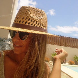 Beach wide brim hat, natural straw hat, summer hat,  panama hat, elegant hats for women