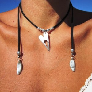 heart pendant wrap leather necklace,  boho jewelry, bohemian hippy jewelry, boho necklaces, minimalist jewelry
