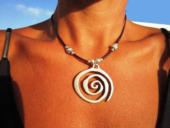 Copper Spiral Pendant Necklace, Rustic Jewellery for Her or Him, Celtic,  Viking Jewellery, Oxidised Copper, Wire Wrapped Pendant 