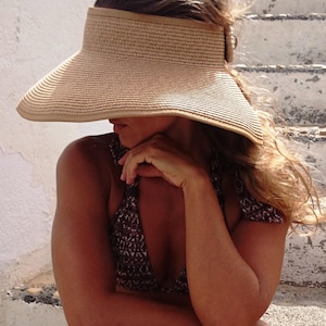 straw beach hat, Beach visor, sun visor summer hats image 3