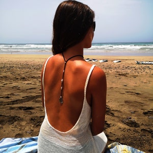 back silver jewelry, Y necklace, boho bareback minimalist handmade jewelry, lariat necklace, bohemian necklaces, backdrop necklace,