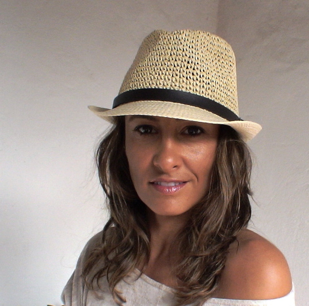 Fedora Beach Hat, Fedora Hats for Women, Straw Hat, Beige Hat, Cool