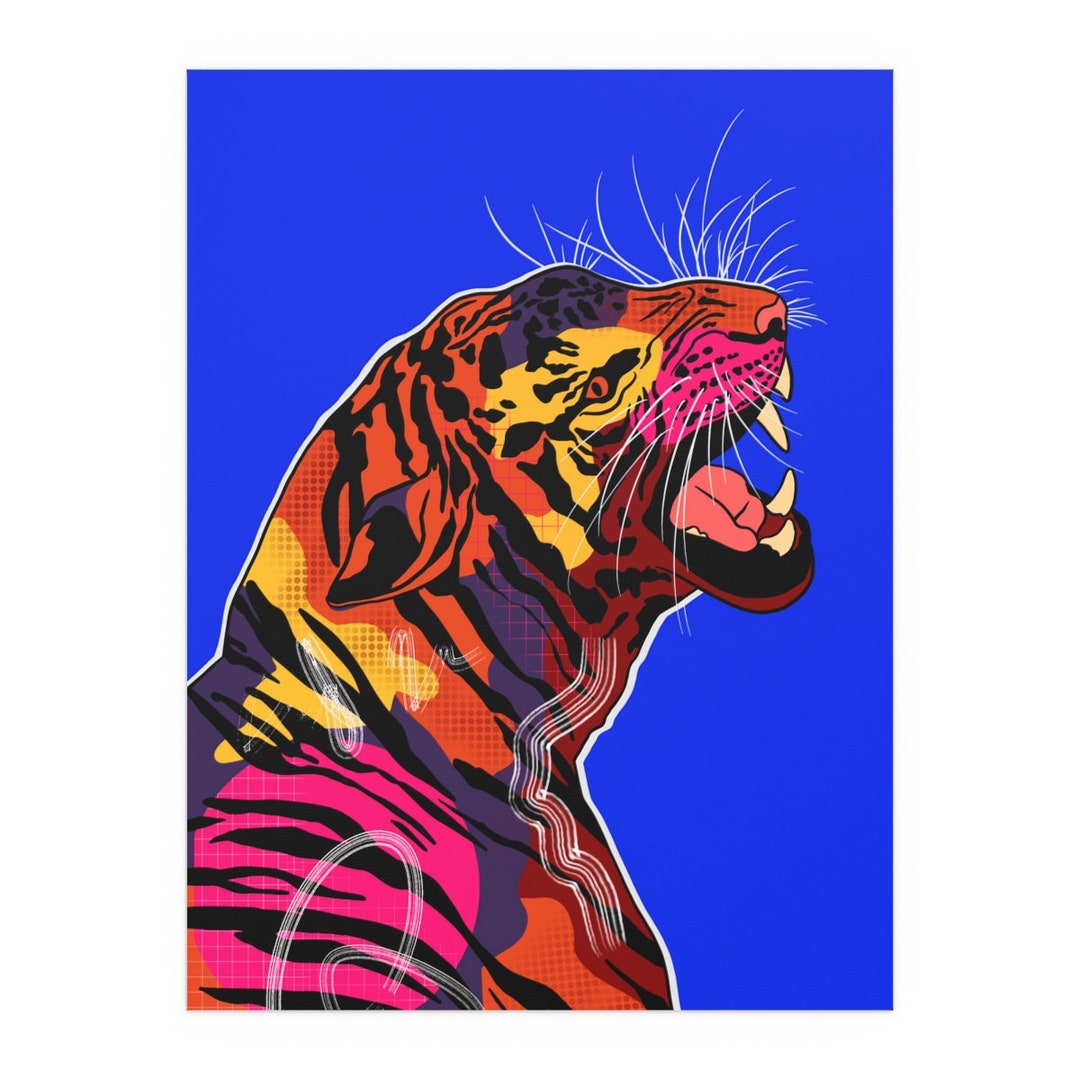 tiger-face-poster-jungle-animal-art-large-wall-art-tiger-etsy
