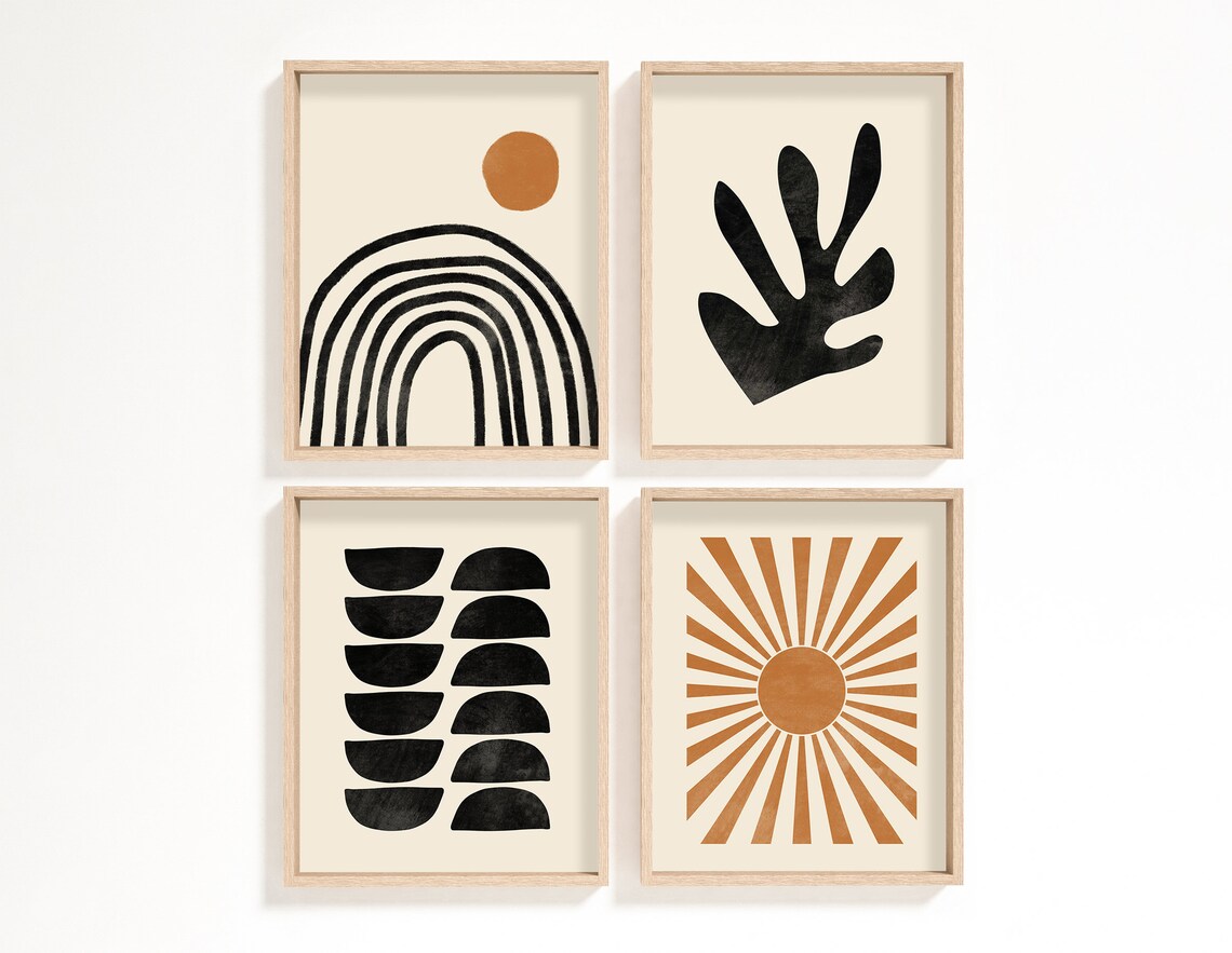 INSTANT DOWNLOAD Mid Century Prints Nursery Art Set of 4 Etsy