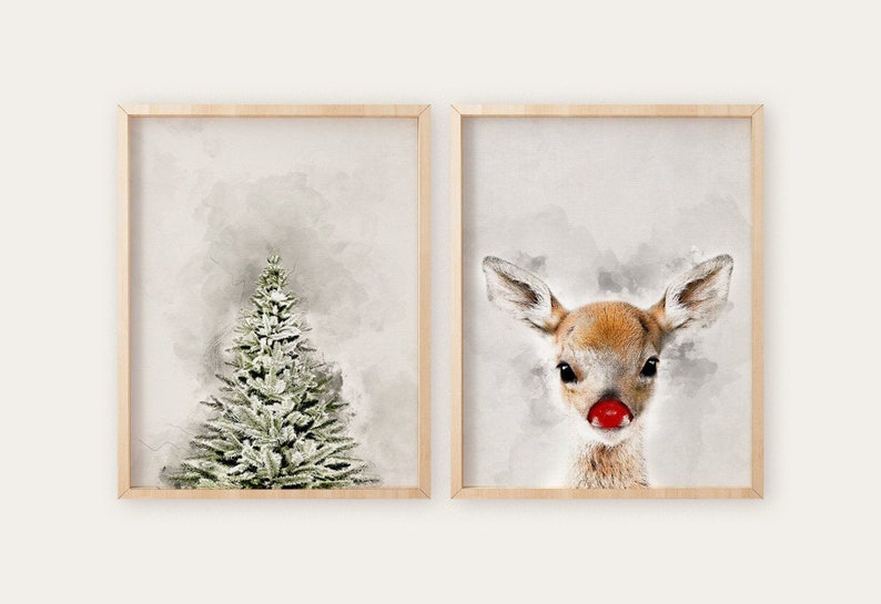 INSTANT DOWNLOAD Rudolf the Red Nose Deer Print Christmas | Etsy