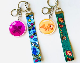 Splatoon Wristlet Lanyard and Acrylic Charm