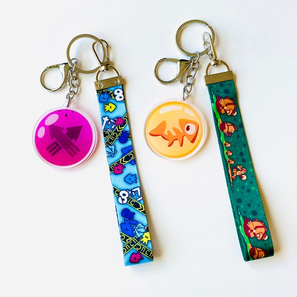 Splatoon Wristlet Lanyard and Acrylic Charm