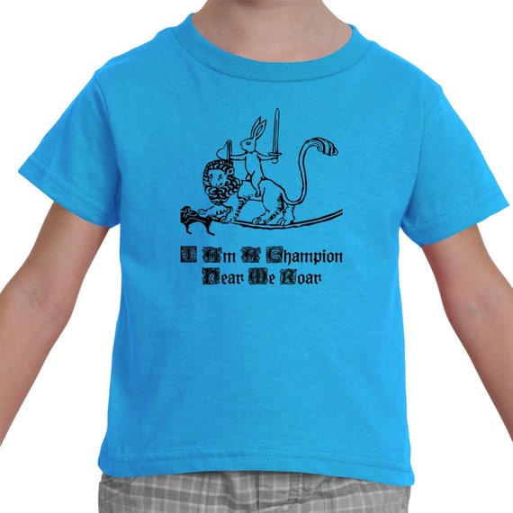 Champion Medieval Bunny Knight and Lion Steed Shirt For Kids By The Arabesque