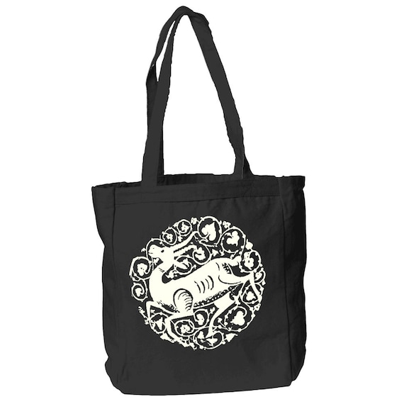 Medieval Fatimid Gazelle Arabesque 12 oz Canvas Book Tote Bag By The Arabesque