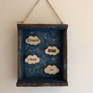 Nursery Wall Hanging - &quot;Dream Big&quot; Custom Made 9 x 11 x 3&quot; Shadow Box - Choose The Message Of Your Choice Or Add Custom Name