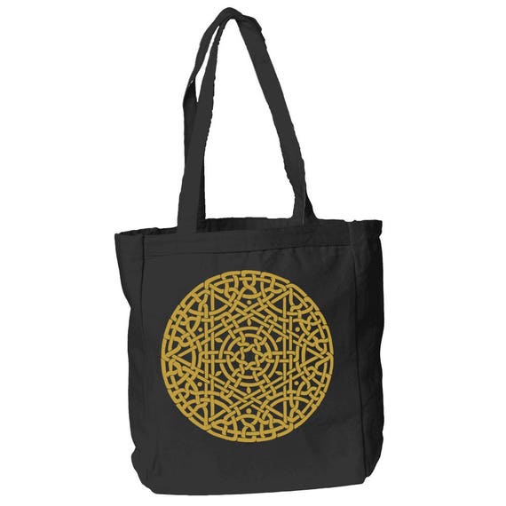 Forever Arabesque - Medieval Geometric Design 12 oz Canvas Book Tote Bag By The Arabesque