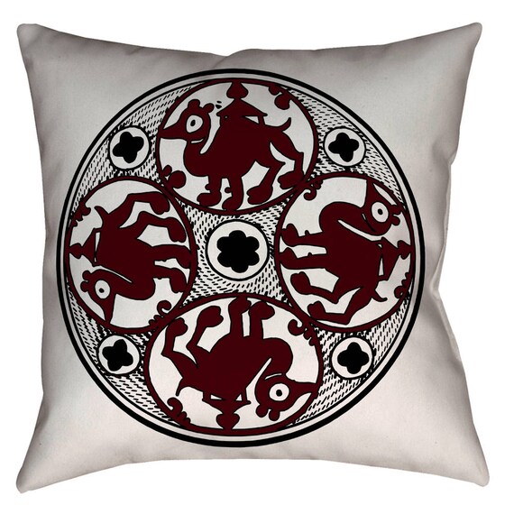 Medieval Themed Camel Home Decor Pillow 18 x 18 inches by The Arabesque