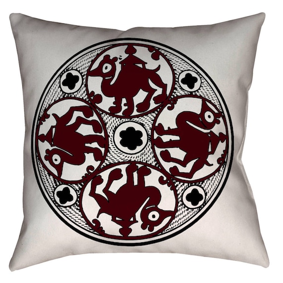 Medieval Themed Camel Home Decor Pillow 18 x 18 inches by The Arabesque