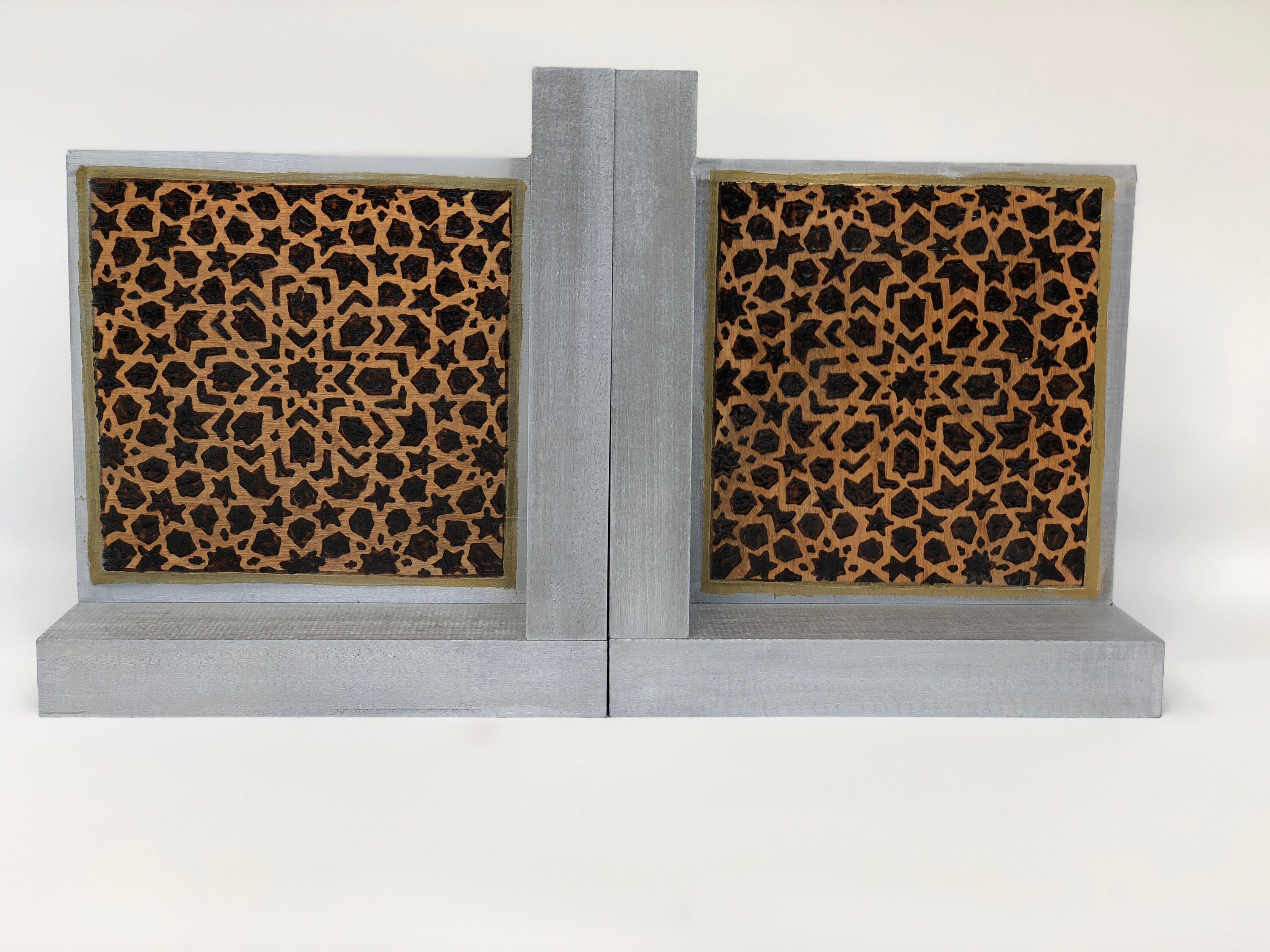 The Arabesque Medieval Art Geometric Pattern Bookends