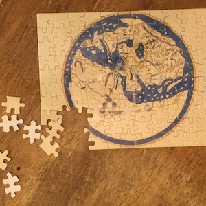 Al-Idrisi World Map Puzzle; Medieval Old World Map; educational toy; medieval Arabic geography; Sicily; Palermo; history teacher; professor