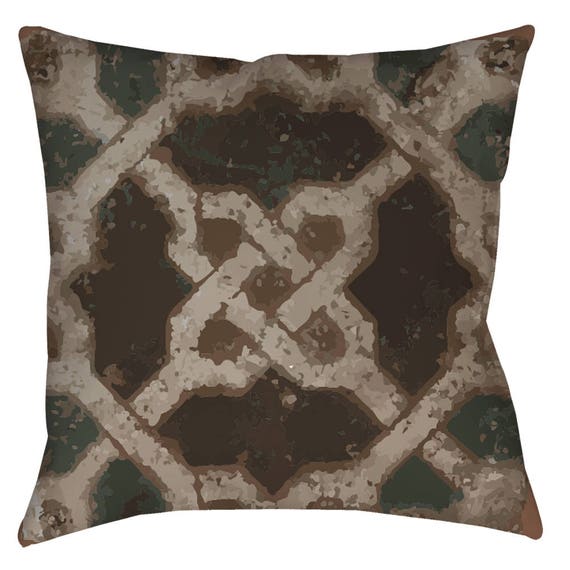 Andalusian Symmetry 2 - Decorative Pillow For Home Decor With Medieval Geometric Arabesque Pattern