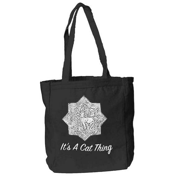 It's A Cat Thing - Medieval Cat Art 12 oz Canvas Book Tote by The Arabesque