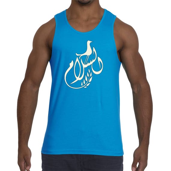 Premium Peace In Arabic Calligraphic Tank For Men - by The Arabesque