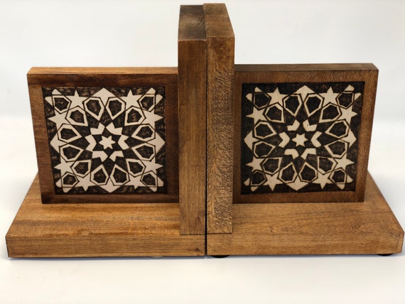 The Arabesque Medieval Art Geometric Pattern Bookends