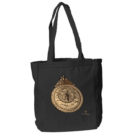 The Explorer - Medieval Astrolabe Artwork 12 oz Canvas Tote Bag By The Arabesque