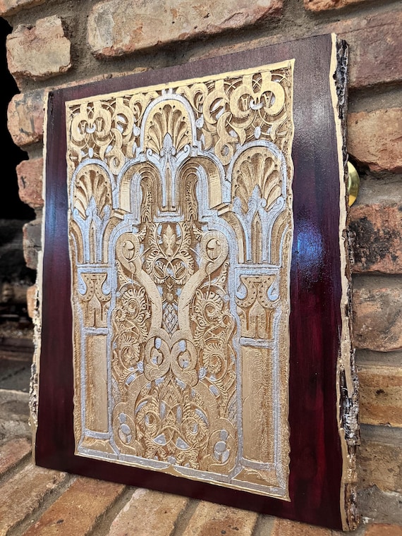 Arabesque Wooden Wall Hanging, Alhambra Palace Niche Design