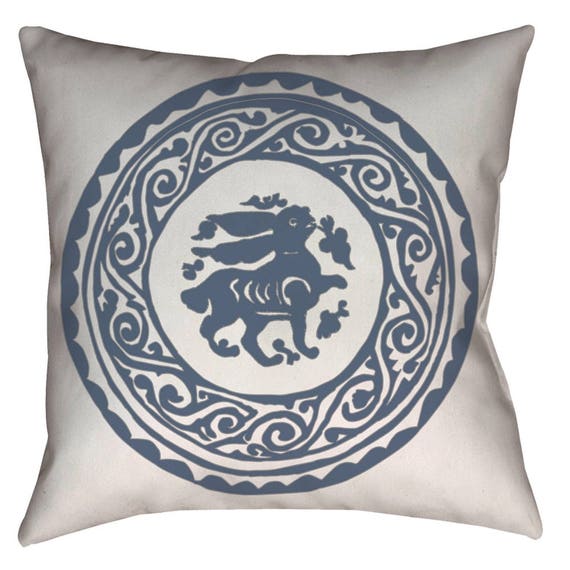 Arabesque Bunny Medieval Fatimid Design Home Decor Pillow