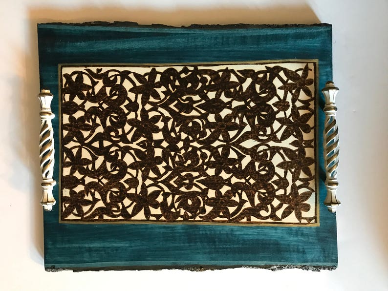 Decorative Tray Alhambra Grande Black & White 11x17 inch