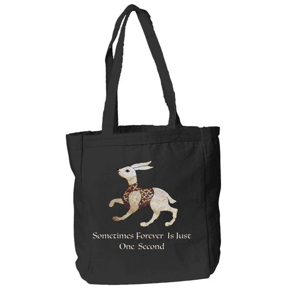 The White Rabbit Fatimid Art 12 oz Canvas Book Tote Bag By The Arabesque