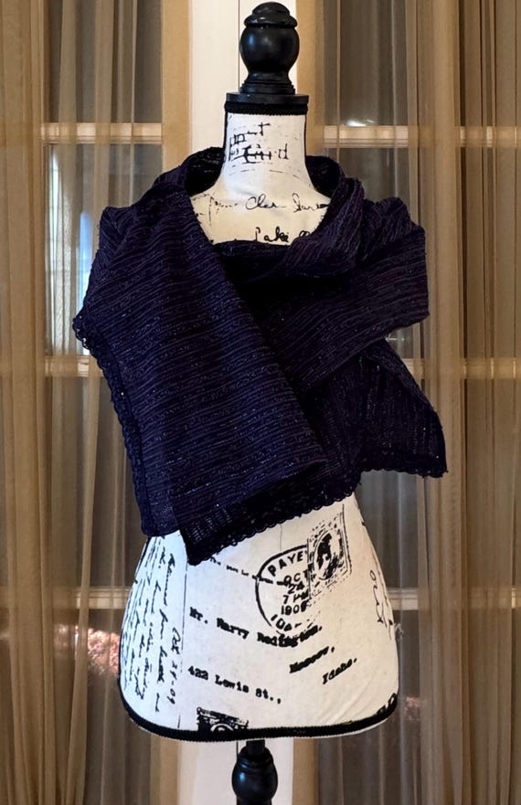 The Arabesque® Handmade Scarf With Beautiful, & Rich Colors,  Edged with Two Different trims - Day and Evening  Elegant Wear Accessory