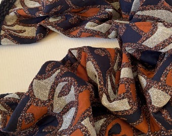 Handmade Arabesque Scarf with Rich Colors and Elegant Trim