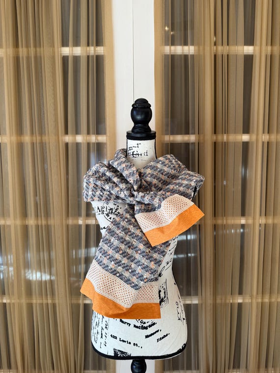 The Arabesque® Handmade Rich & Elegant Scarf With A Beautiful Lace - Day and Evening, Elegant Wear Accessory