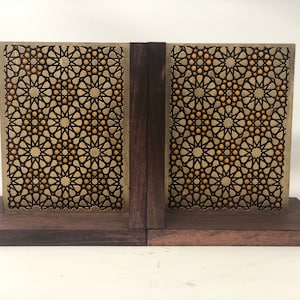 The Arabesque Medieval Art Geometric Pattern Bookends