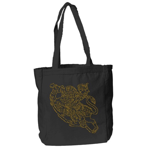 The Mantle - 12 oz Black Canvas Book Tote Bag By The Arabesque