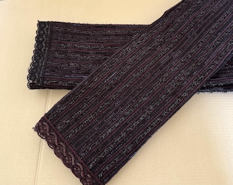 Handmade Arabesque Scarf, Elegant Trim, Day and Evening Wear