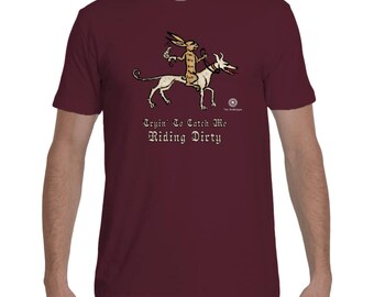 Koszulka z średniowiecznym rycerzem-królikiem – Riding Dirty Design