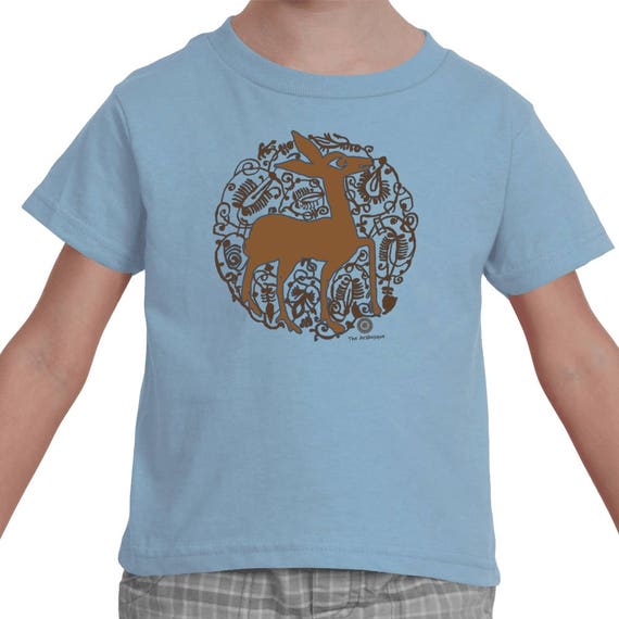 Pizzazz - Medieval Valencian Deer Arabesque Toddler Soft Cotton T-shirt