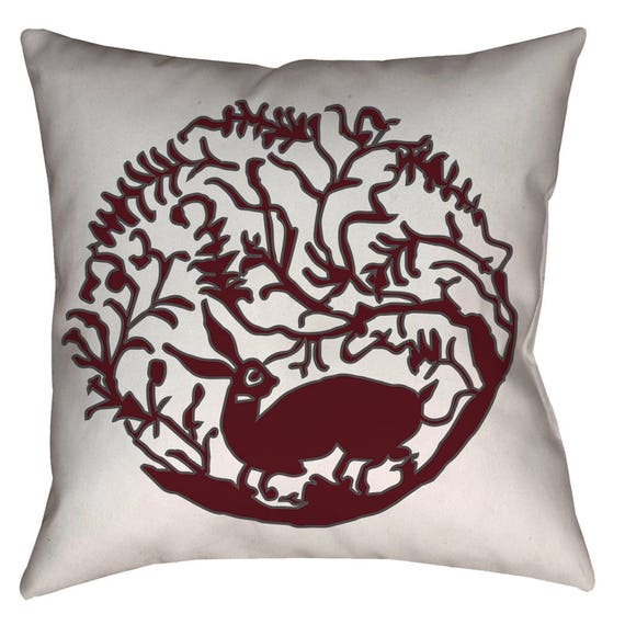 Zen Collection - Catch The Breeze - 16th Century Tabrizi Hare Design Home Decor Pillow