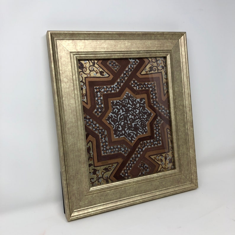 The Arabesque® Medieval Islamic Art Wall Hanging Painting With 12th Century Moroccan Almoravid Geometric Arabesque Pattern Canvas Painting. image 4