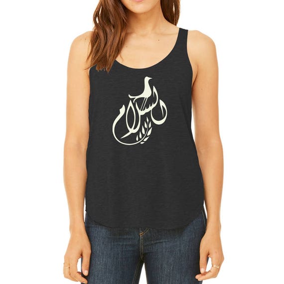 The Arabesque Arabic Peace Premium Flowing Slide Slit Tank For Women