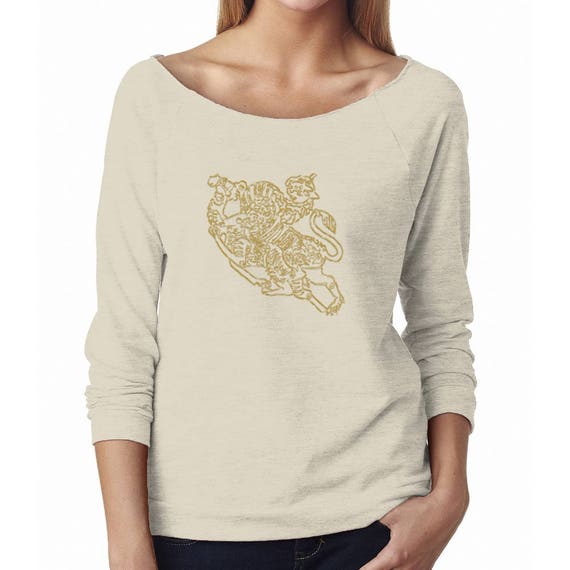 The Mantle by The Arabesque - Women's French Terry 3/4 Raglan With Raw Edges.