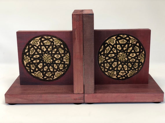 The Arabesque Medieval Art Geometric Pattern Bookends