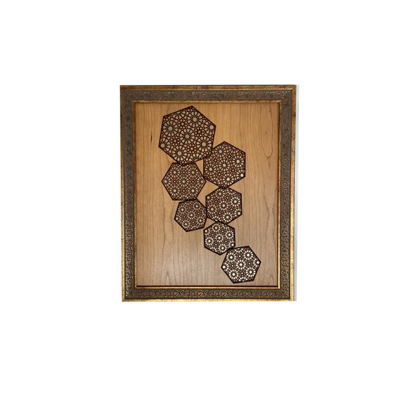 The Arabesque® Medieval Islamic Geometric Wall Art Featuring Engraved Abstract Islamic Geometric Arabesque Pattern & Modern Design Aesthetic