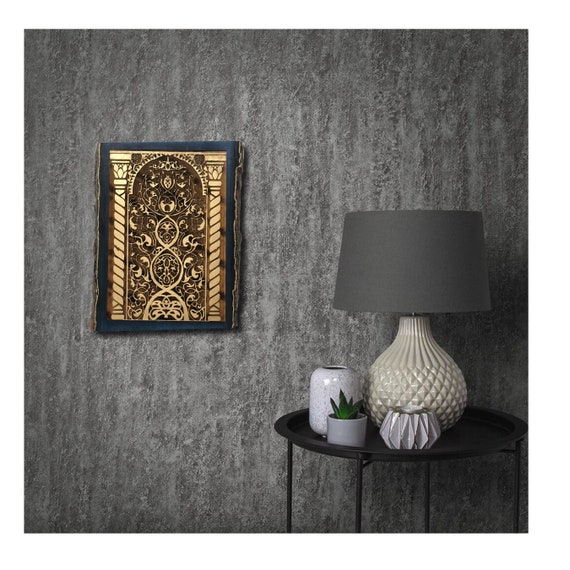 The Arabesque® Medieval Indian Art Wooden Wall Hanging Featuring Arabesques from the 15th Century Gujarati City of Champaner