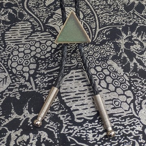 Green Triangle Ceramic Bolo Tie, Geometric Bolero image 2