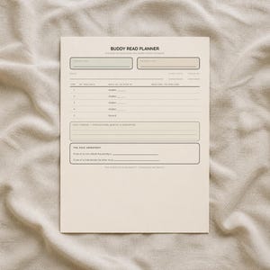 Buddy Read Planner Printable, Two Reader Book Checkpoints PDF