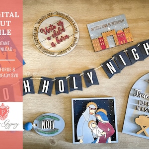 NativityTiered Tray Set, Glowforge Laser ready SVG Cut File | Digital Download