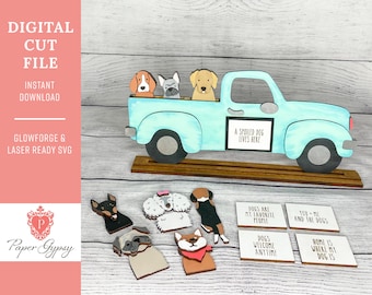 Perros de granja SVG: Archivo intercambiable de corte láser (Descarga digital)